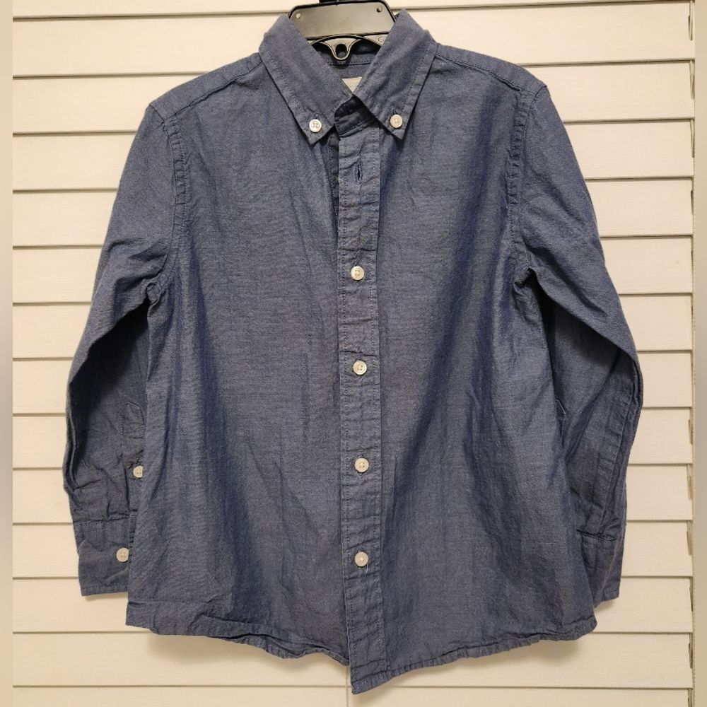 Boys Crewcuts Blue Button-Down Shirt Size 4/5